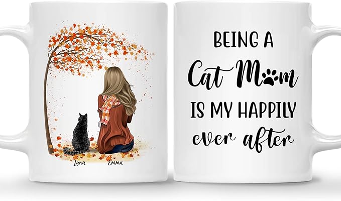 CAT COFFEE MUG – Unisex Casual Mug for Men & Women with Letter Print