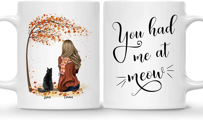 CAT COFFEE MUG – Unisex Casual Mug for Men & Women with Letter Print