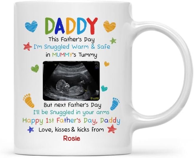 Sonogram Baby Bump Coffee Mug - First Fathers Day Gift Dad To Be - Soon To Be Dad giftNew Dad Gift Mug