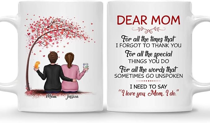 Mom Mug - The Love Between Mother and Daughter Is Forever - Birthday, Mother's Day Gift With Avatars, Names - Mug for Mom - Image 2