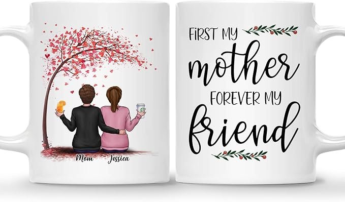 Mom Mug - The Love Between Mother and Daughter Is Forever - Birthday, Mother's Day Gift With Avatars, Names - Mug for Mom - Image 3