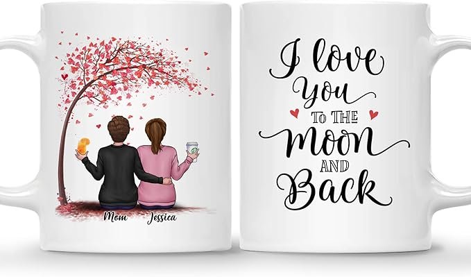 Mom Mug - The Love Between Mother and Daughter Is Forever - Birthday, Mother's Day Gift With Avatars, Names - Mug for Mom - Image 4