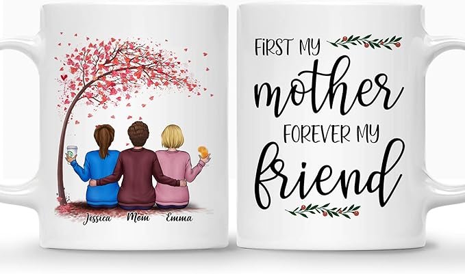 Mom Mug - The Love Between Mother and Daughter Is Forever - Birthday, Mother's Day Gift With Avatars, Names - Mug for Mom - Image 6
