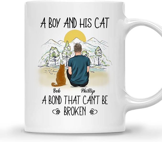 Cat Dad Coffee Mug - Cat Lover Gift for Men with Design, Name, Cat Breed - Birthday, Fathers Day Cat Owner Gift - الصورة 14