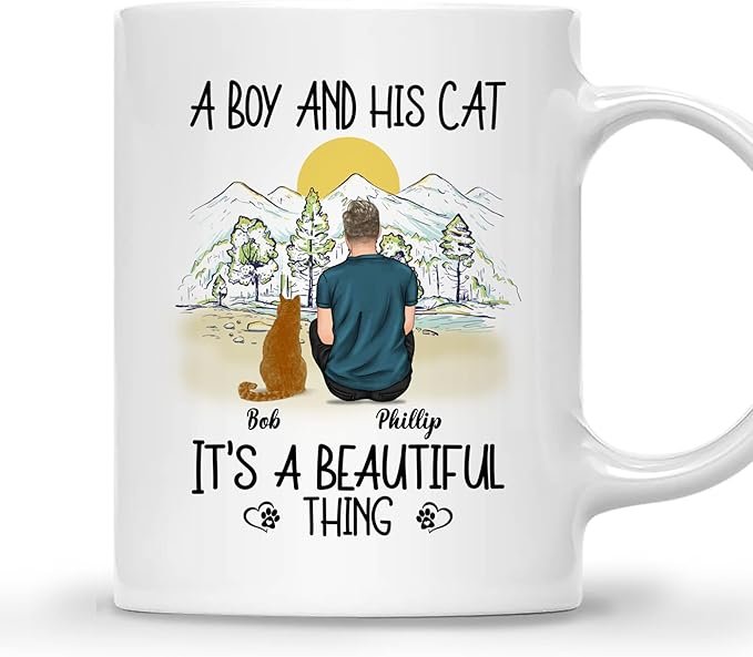 Cat Dad Coffee Mug - Cat Lover Gift for Men with Design, Name, Cat Breed - Birthday, Fathers Day Cat Owner Gift - الصورة 15