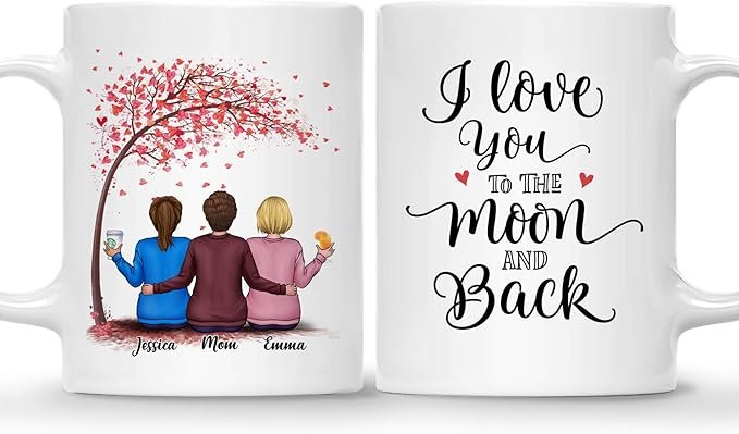Mom Mug - The Love Between Mother and Daughter Is Forever - Birthday, Mother's Day Gift With Avatars, Names - Mug for Mom - Image 7