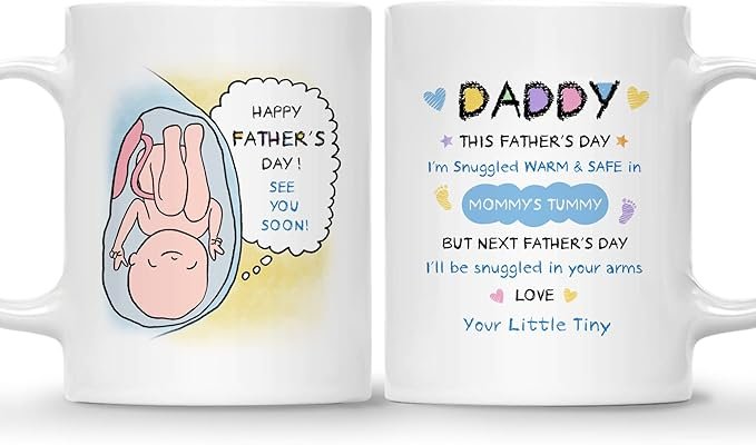 New Dad Gift Coffee Mug Baby Bump - 1st Fathers Day Gift Soon To Be Dad, Husband from Wife