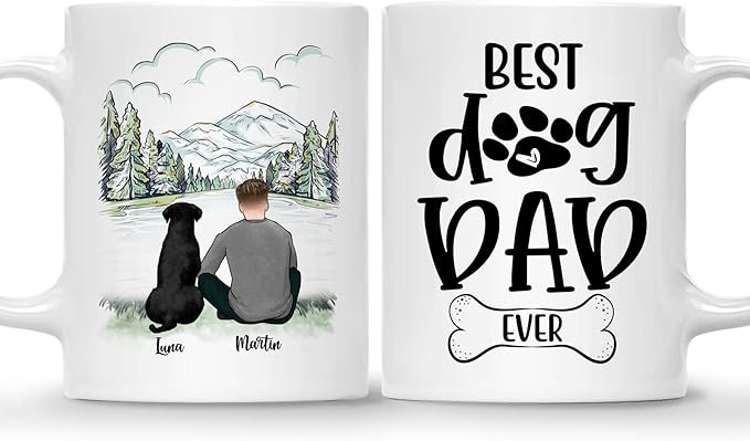 Dog Dad Mug for Dog Lover Gift, Dog Father's Coffee Mug, Best Dog Dad Ever Mug, Dog Dad Gift for Dog Lover Him Boyfriend Husband