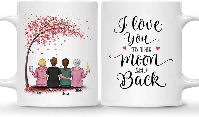 Mom Mug - The Love Between Mother and Daughter Is Forever - Birthday, Mother's Day Gift With Avatars, Names - Mug for Mom - Image 12