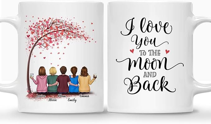 Mom Mug - The Love Between Mother and Daughter Is Forever - Birthday, Mother's Day Gift With Avatars, Names - Mug for Mom - Image 16