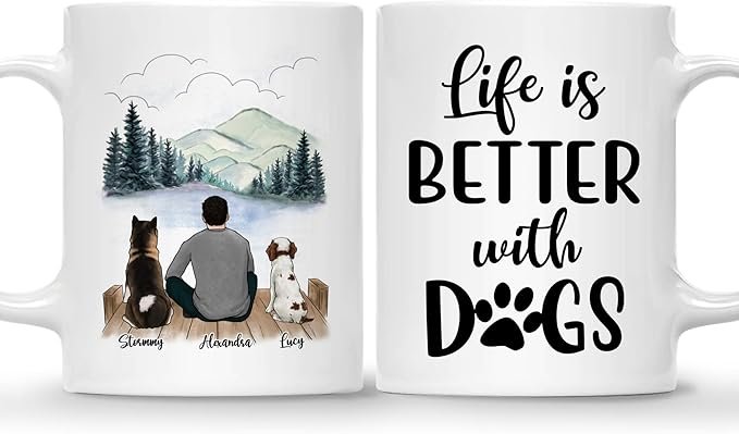 Life is Better with Dog Coffee Mug - Gift for Dog Lover Men with Design, Dog Breeds - Birthday, Fathers Day, Dog Owner Gift - Image 11