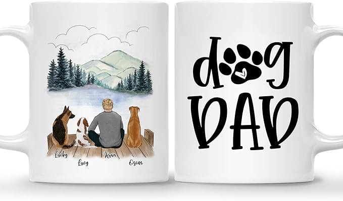 Life is Better with Dog Coffee Mug - Gift for Dog Lover Men with Design, Dog Breeds - Birthday, Fathers Day, Dog Owner Gift - Image 9