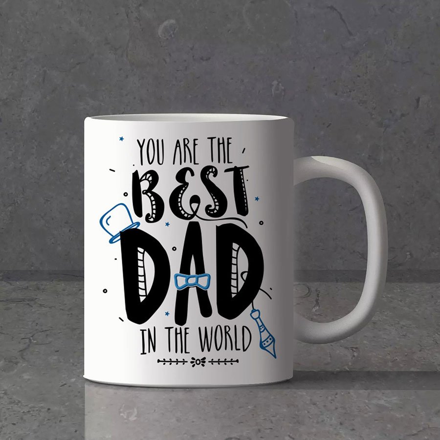 BEST DAD EVER Mug | Printed Ceramic 11oz Coffee Mug for Fathers