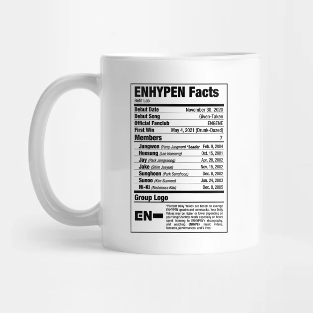 ENHYPEN Coffee Mug - KPOP Merchandise for Fandom ENGENEs (Copy)