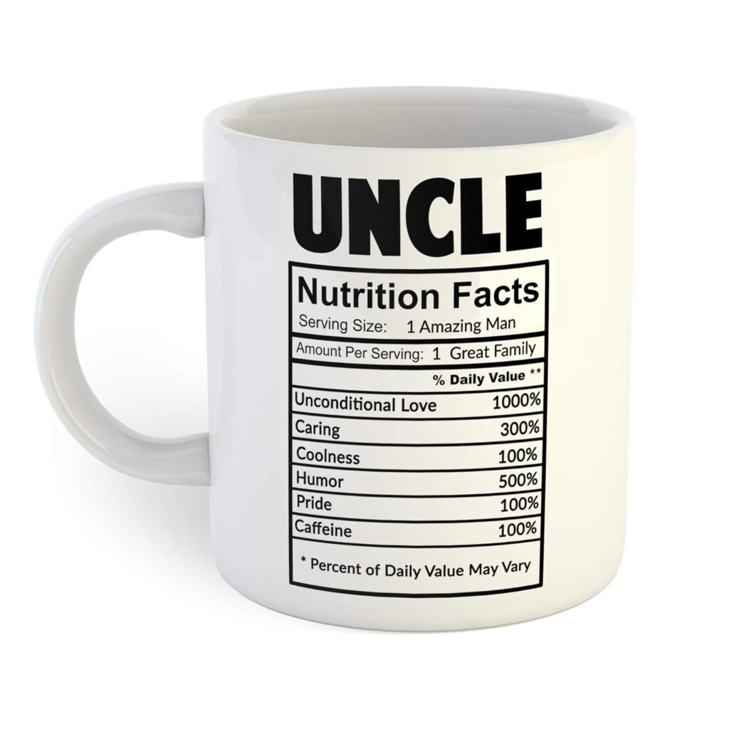 UNCLE NUTRITION FACT Mug | Printed Ceramic 11oz Coffee Mug for Uncles