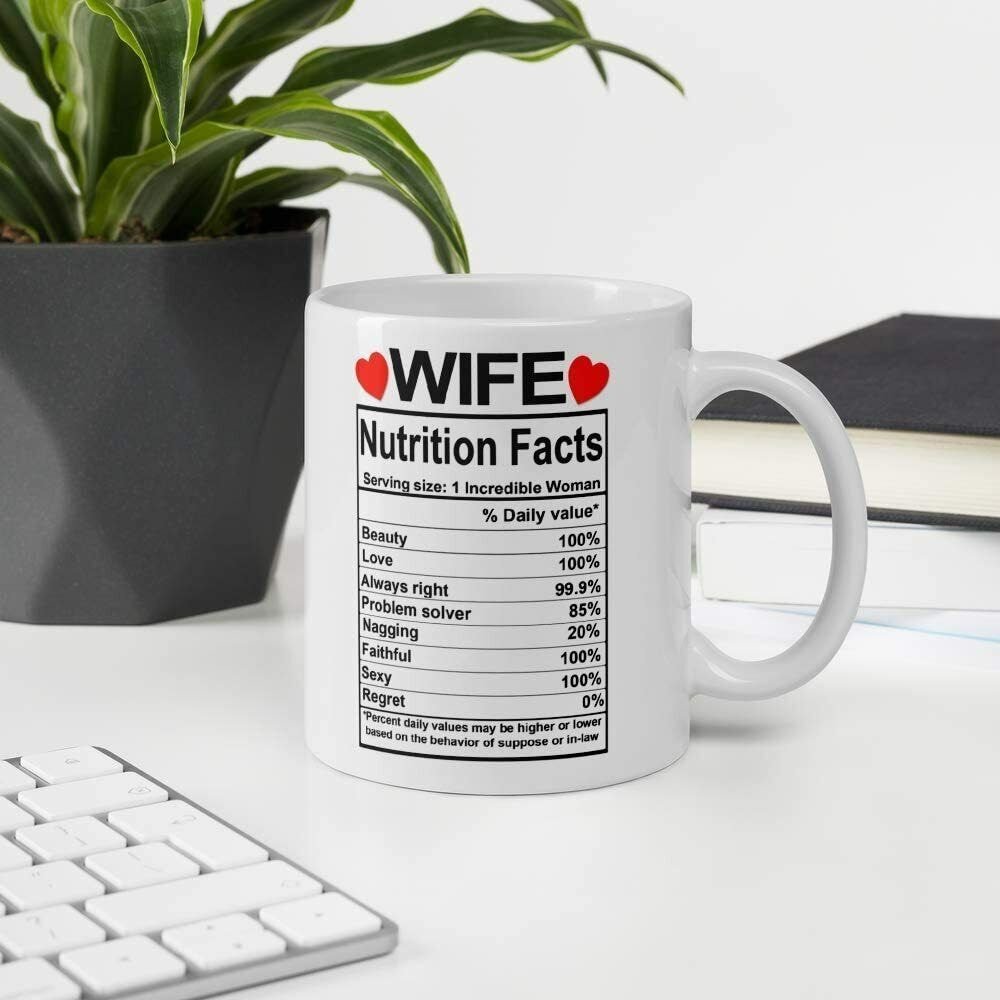 WIFE NUTRITION PRINTED Mug | Printed Ceramic 11oz Coffee Mug for Wives