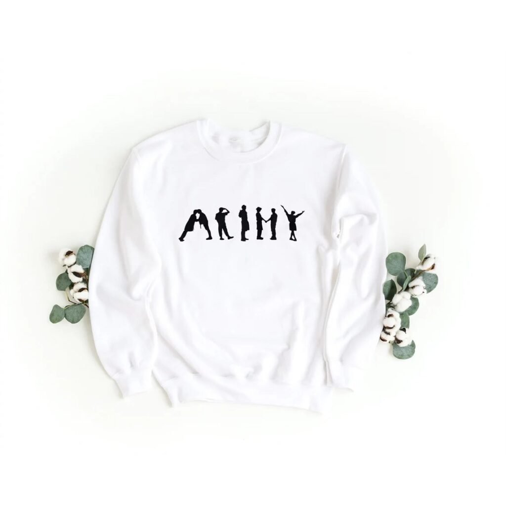 BTS Sweatshirt in a chosen colour featuring pop-inspired artwork, displayed flat on a neutral background.
