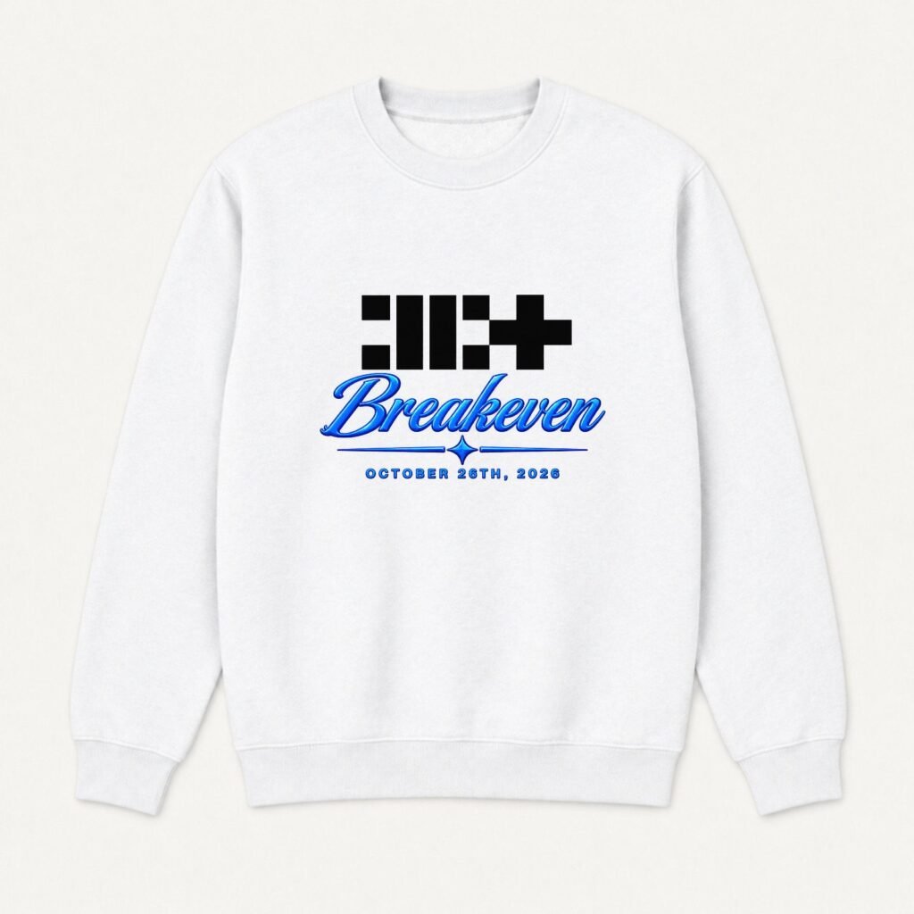 ILLIT Sweatshirt – Breakeven design in White – K-pop merch UAE