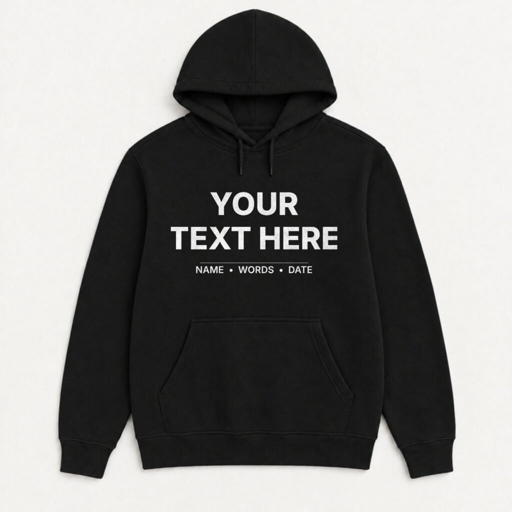 Custom Hoodie – personalised with your own text in Black – Koreaboo UAE
