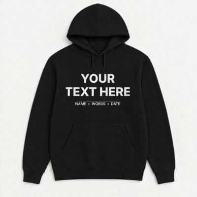 Custom Hoodie – personalised with your own text in Black – Koreaboo UAE