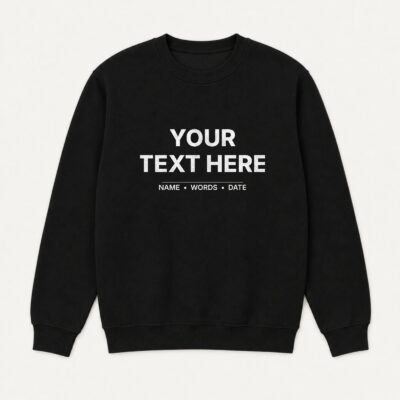 Custom Sweatshirt – personalised with your own text in Black – Koreaboo UAE