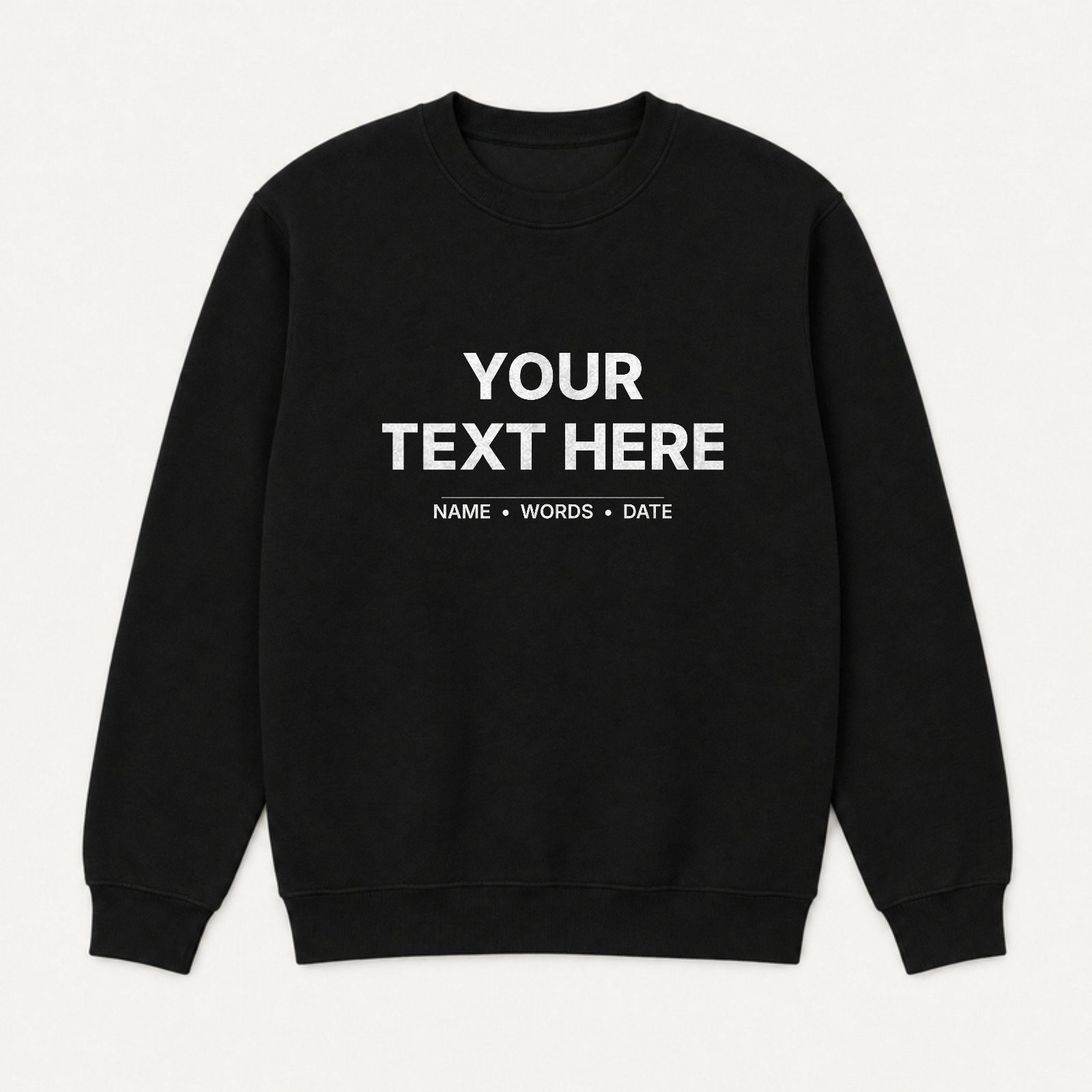 Custom Sweatshirt – personalised with your own text in Black – Koreaboo UAE