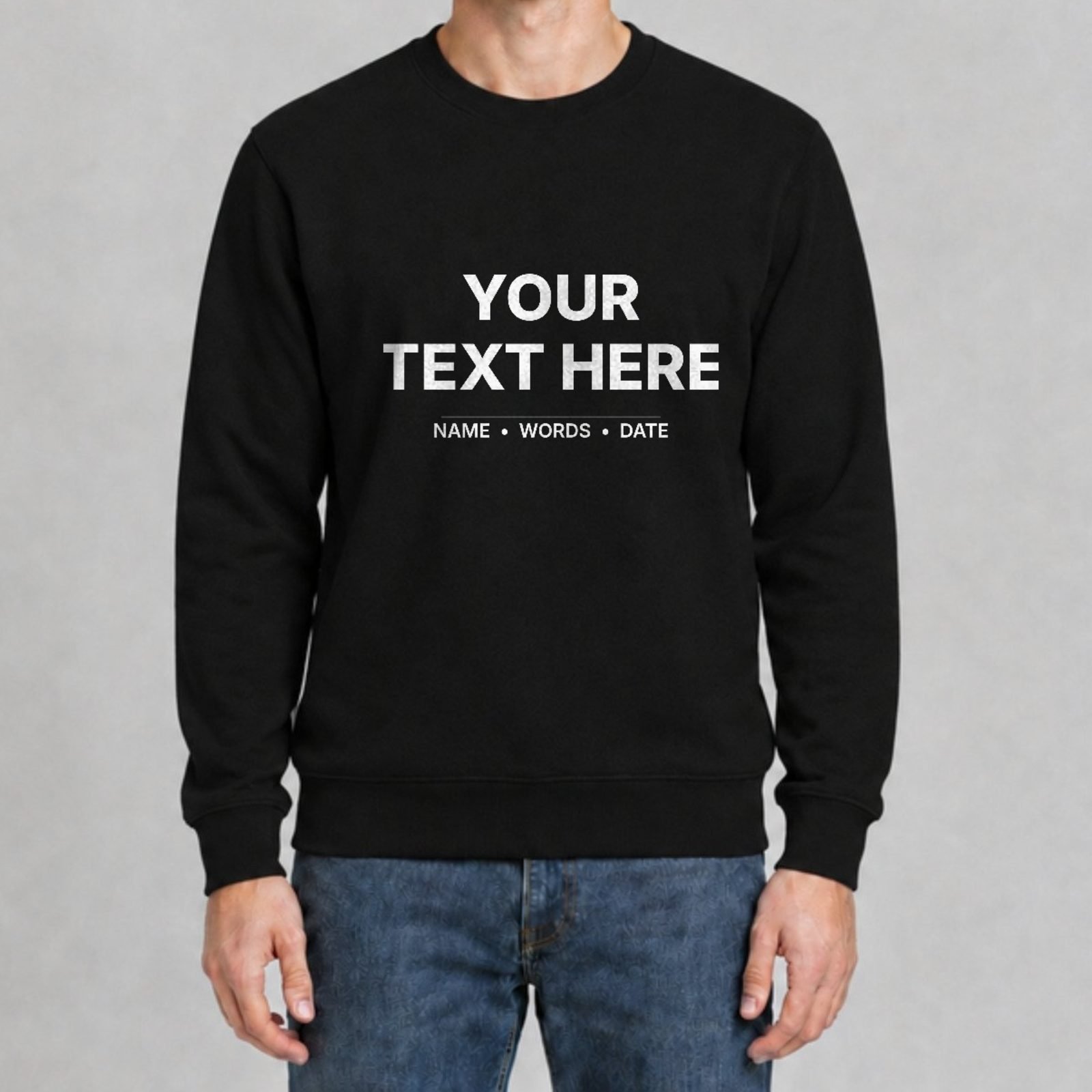 Custom Sweatshirt – personalised with your own text in Black – Koreaboo UAE