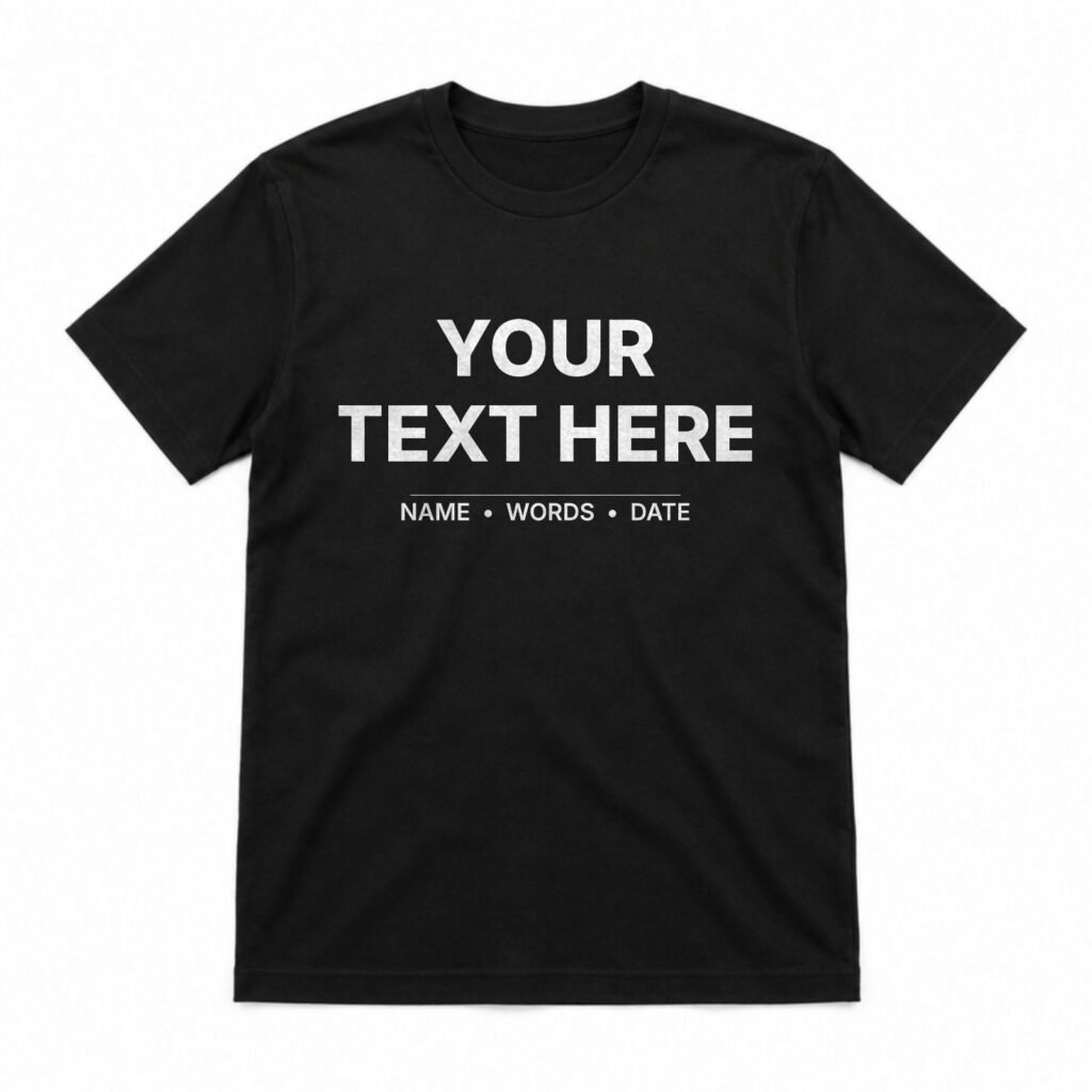 Custom T-Shirt – personalised with your own text in Black – Koreaboo UAE