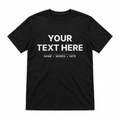 Custom T-Shirt – personalised with your own text in Black – Koreaboo UAE