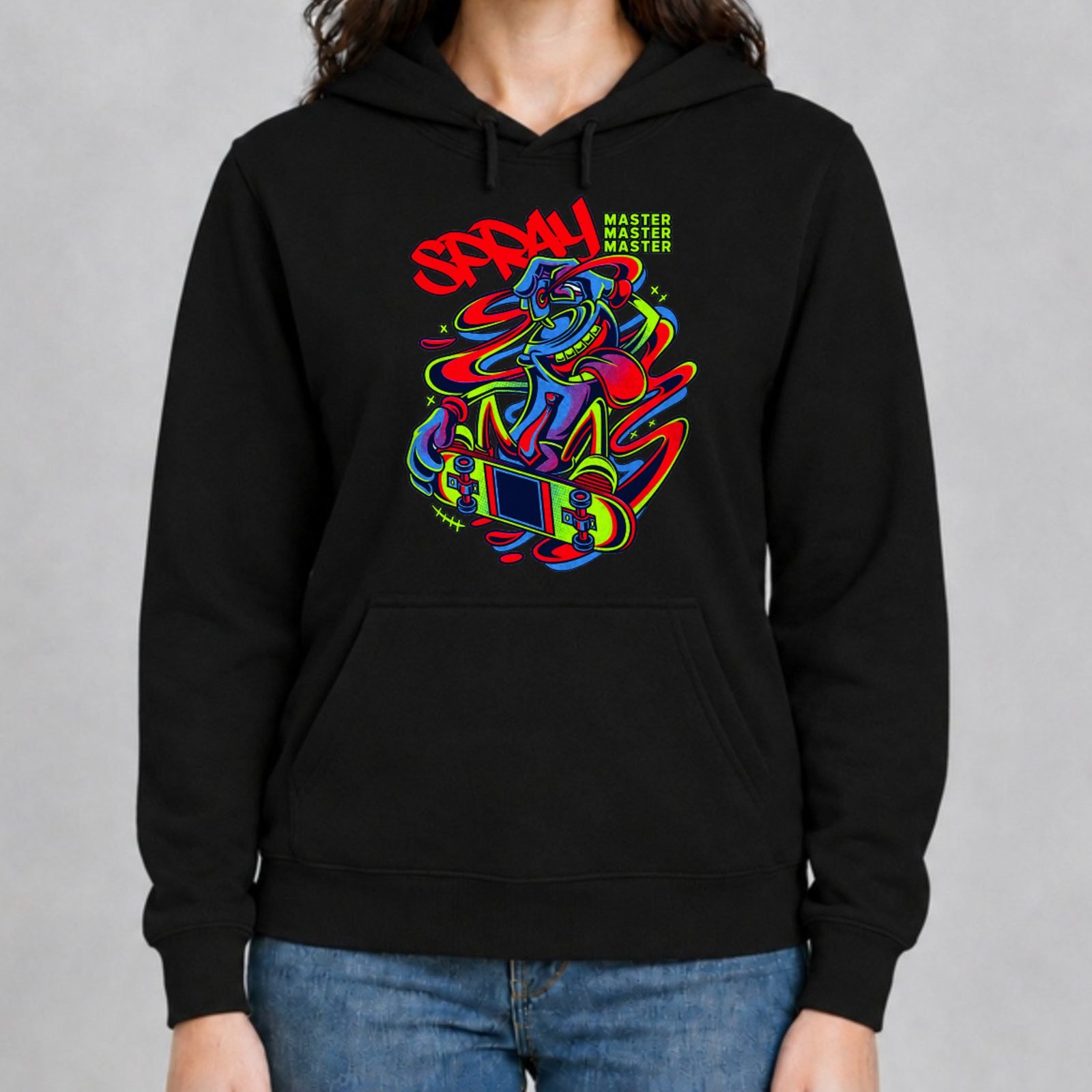 Koreaboo Hoodie – Spray Master - Graffiti Street Culture design in Black – K-pop merch UAE