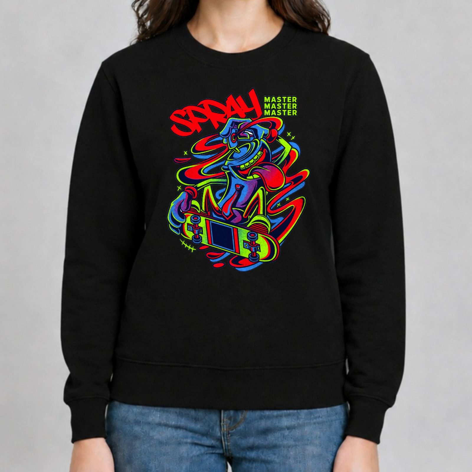 Koreaboo Sweatshirt – Spray Master - Graffiti Street Culture design in Black – K-pop merch UAE