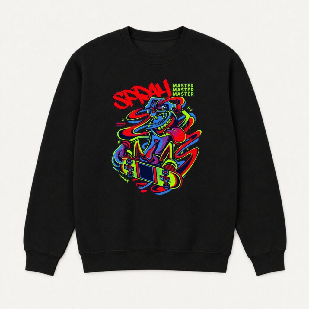 Koreaboo Sweatshirt – Spray Master - Graffiti Street Culture design in Black – K-pop merch UAE