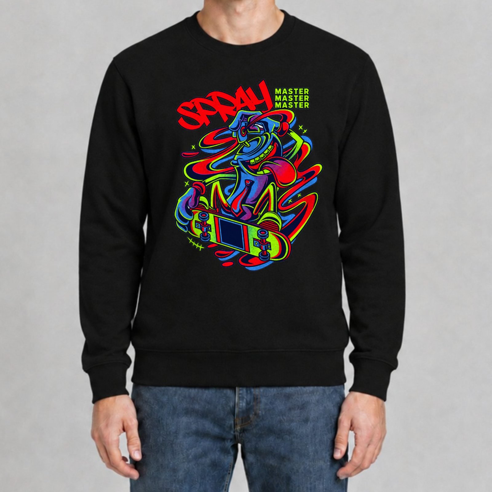 Koreaboo Sweatshirt – Spray Master - Graffiti Street Culture design in Black – K-pop merch UAE