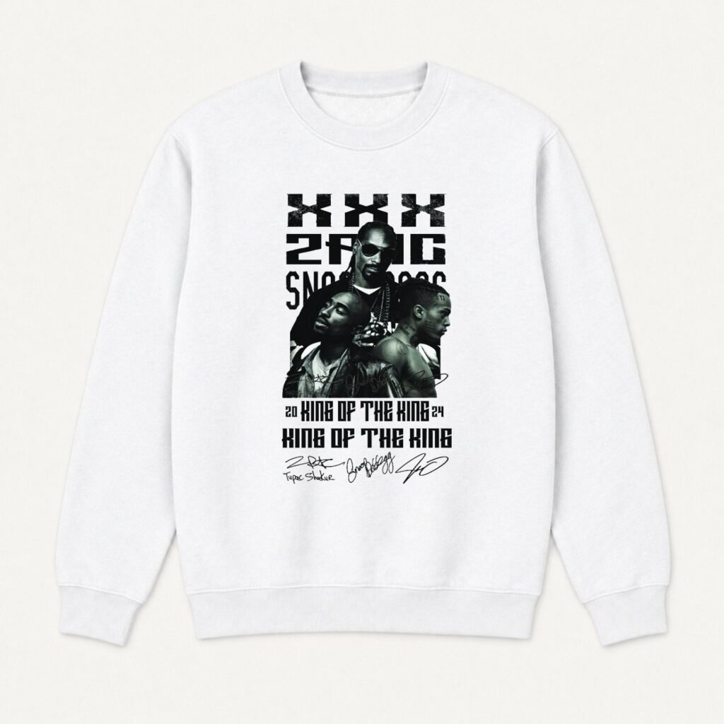 Koreaboo Sweatshirt – TUPAC - XXXTentacion - Snoop Dogg design in White – K-pop merch UAE